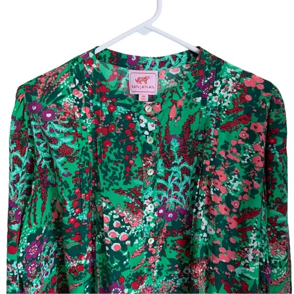 Banjanan Green Floral Blouse - Picture 2 of 11